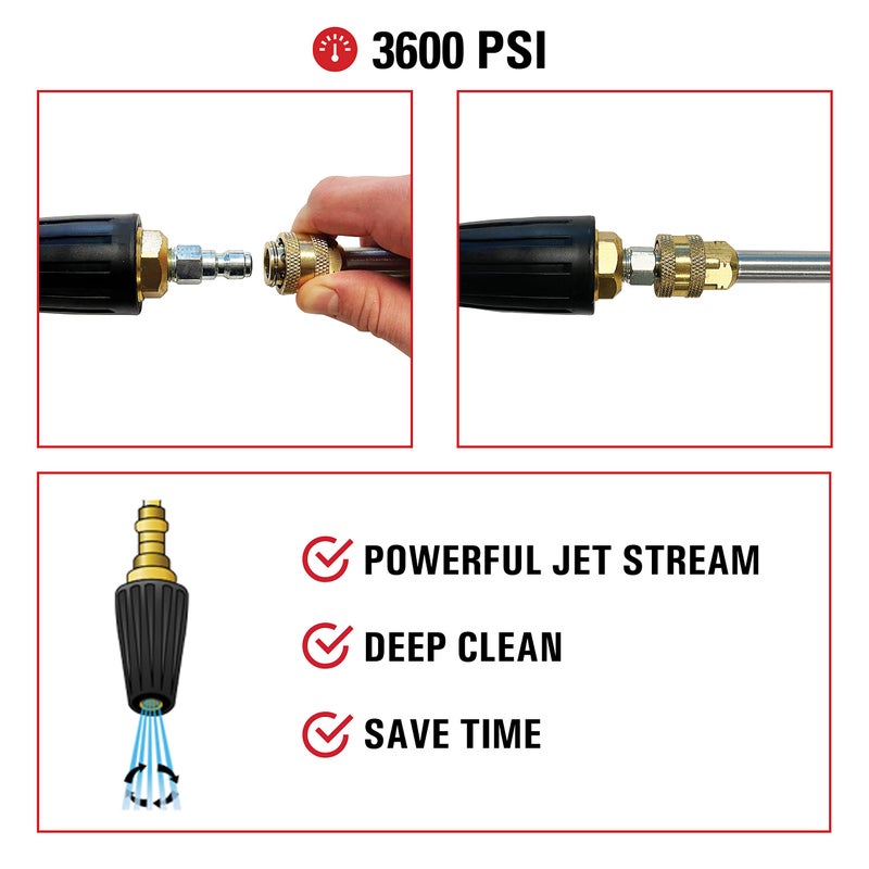 Simpson Cleaning 80143 3600 PSI Universal Turbo Pressure Washer Nozzle, 1/4-Inch Quick Connect, Hot- or Cold-Water Use, Black - Image 3